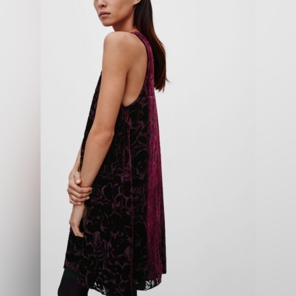 Aritzia Wilfred Silk Velvet Printed Trompette Dress - Picture 4 of 12